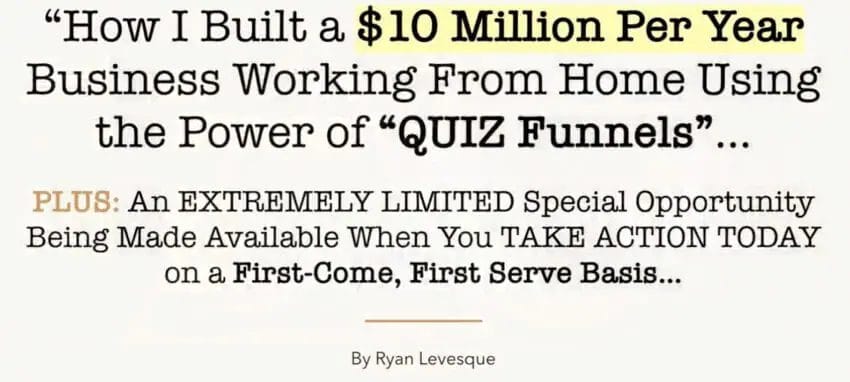 Ryan Levesque - Quiz Funnel Masterclass
