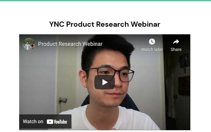 Yik Chan – Ync Academy – Product Research Webinar