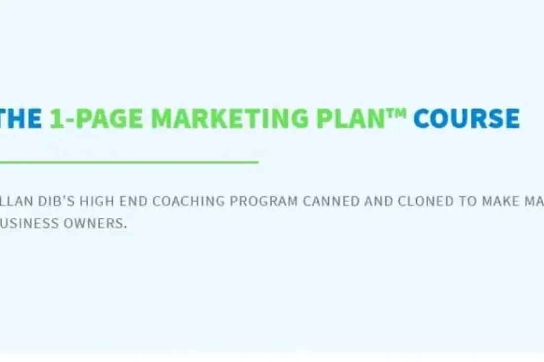 Allan Dib – The 1-Page Marketing Plan Course